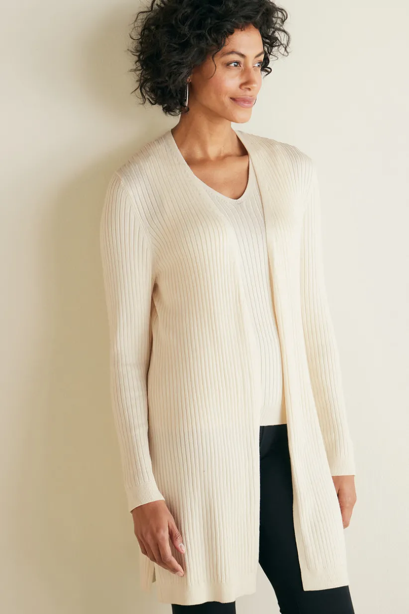 Soft Essential Ribbed Long Cardi<Soft Surroundings Online