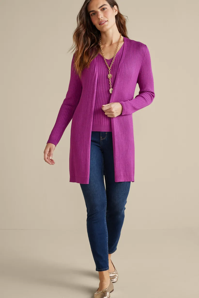 Soft Essential Ribbed Long Cardi<Soft Surroundings Online