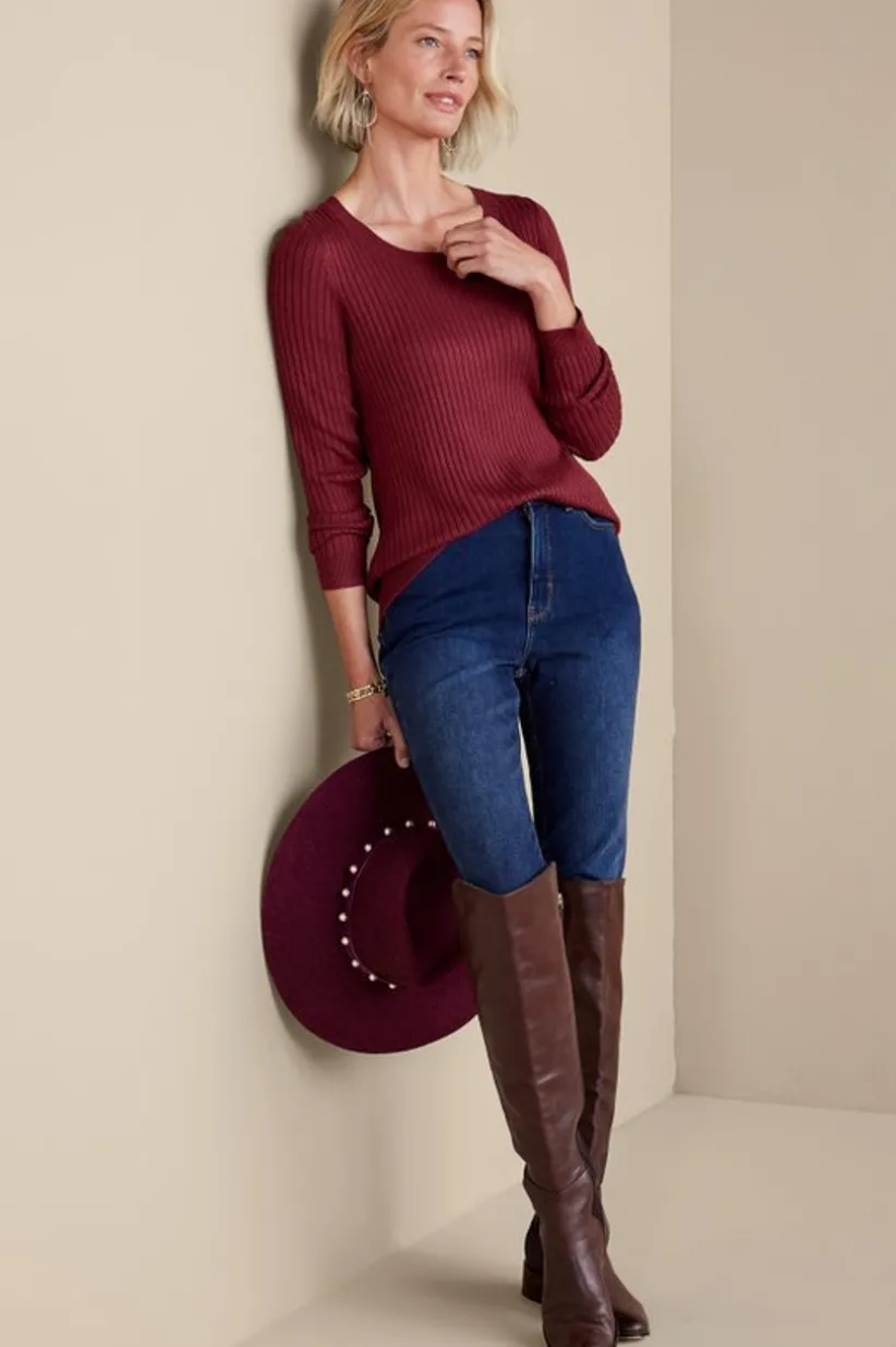 Soft Essential Ribbed Pullover Sweater<Soft Surroundings Clearance