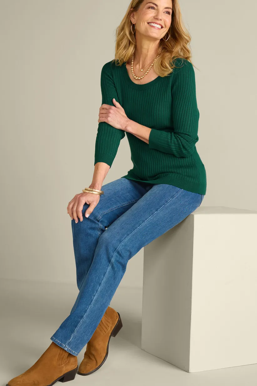 Soft Essential Ribbed Pullover Sweater<Soft Surroundings Clearance