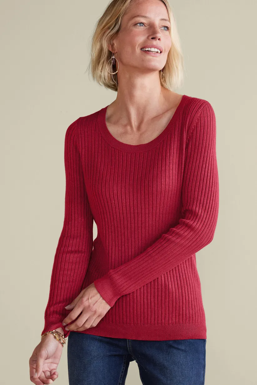 Soft Essential Ribbed Pullover Sweater<Soft Surroundings Clearance
