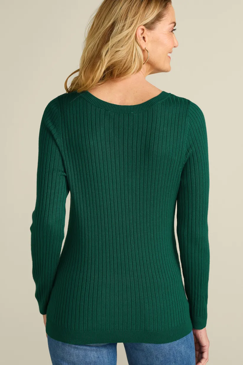 Soft Essential Ribbed Pullover Sweater<Soft Surroundings Clearance