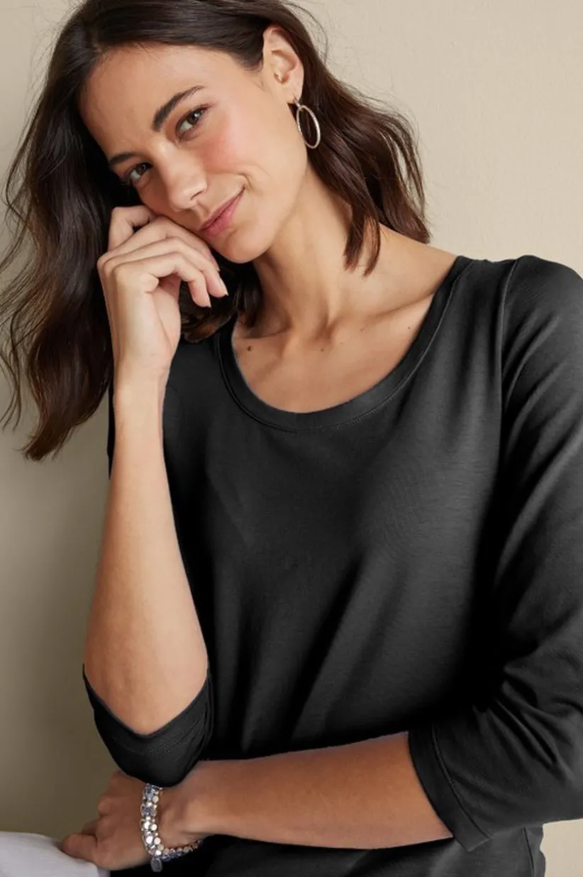 Soft Essential Supima 3/4 Sleeve Tee<Soft Surroundings Best
