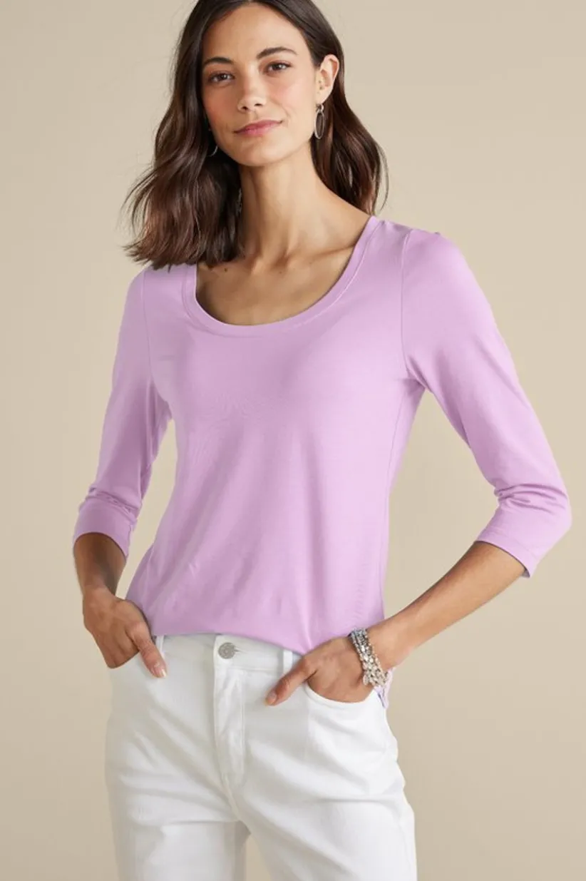 Soft Essential Supima 3/4 Sleeve Tee<Soft Surroundings Best