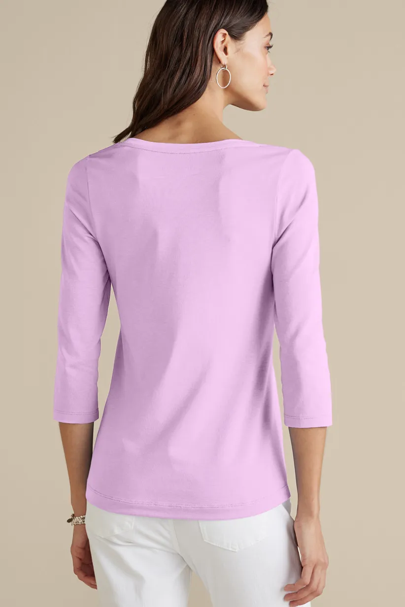 Soft Essential Supima 3/4 Sleeve Tee<Soft Surroundings Best