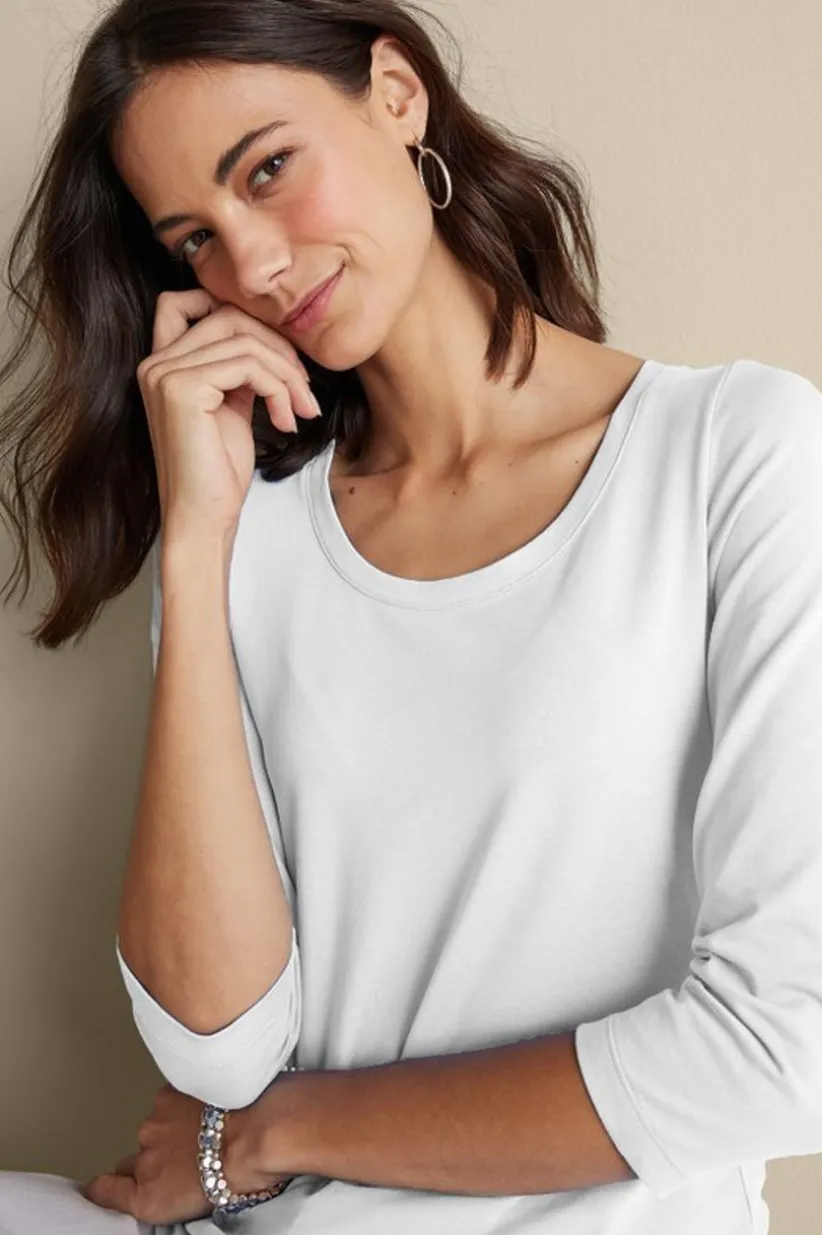 Soft Essential Supima 3/4 Sleeve Tee<Soft Surroundings Best