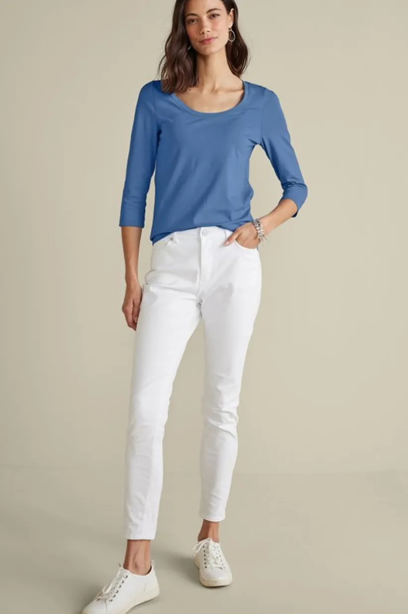 Soft Essential Supima 3/4 Sleeve Tee I<Soft Surroundings Outlet