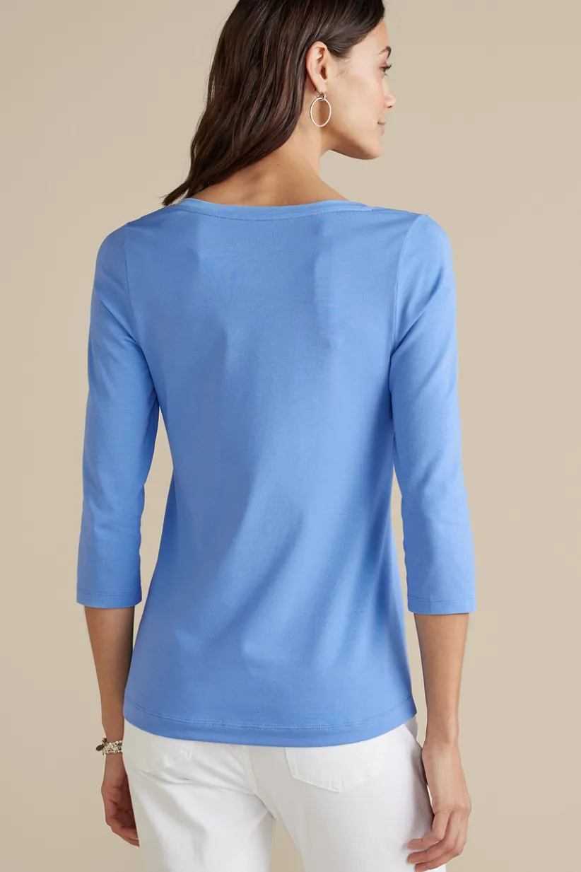 Soft Essential Supima 3/4 Sleeve Tee I<Soft Surroundings Outlet