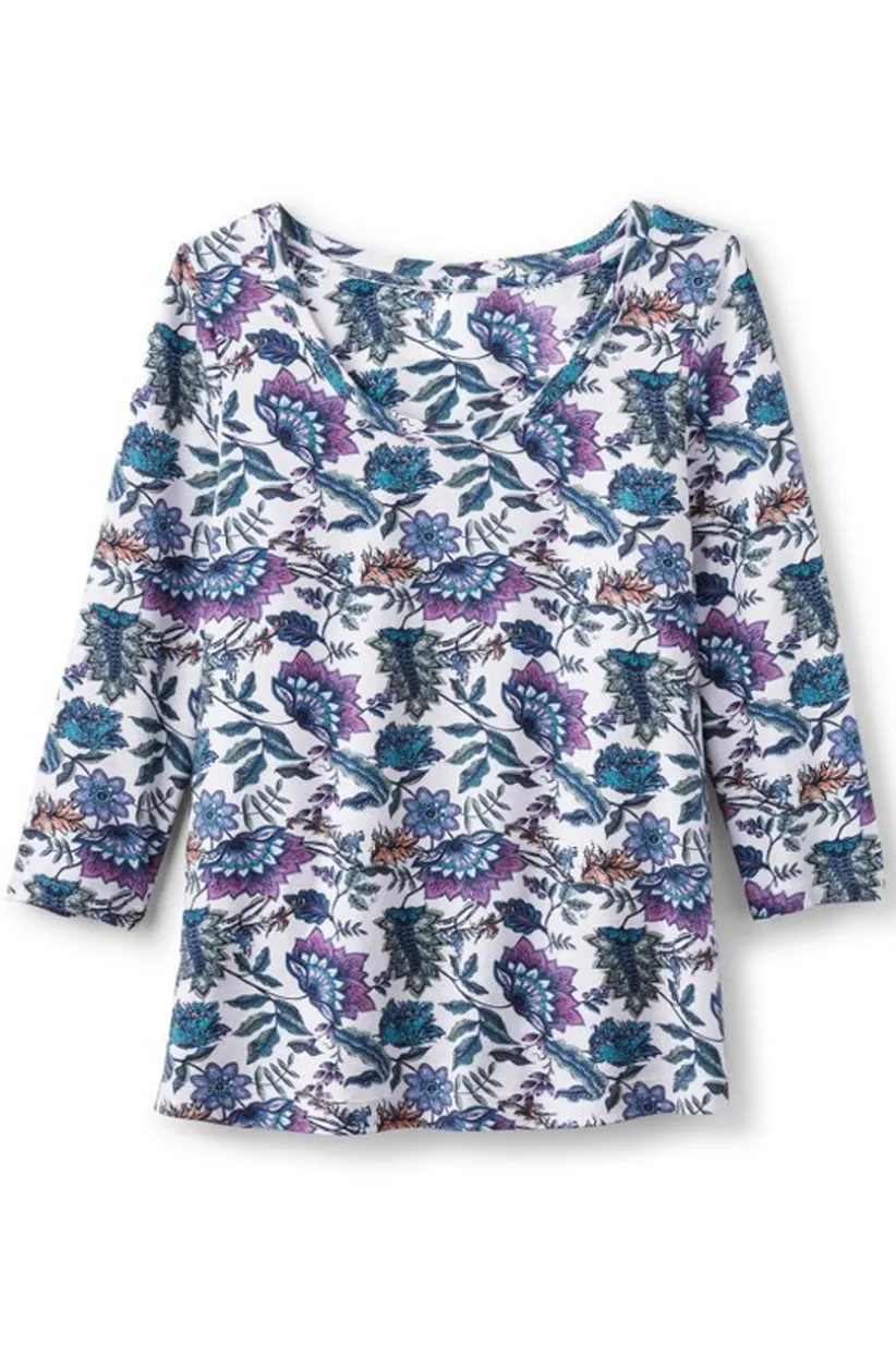 Soft Essential Supima 3/4 Sleeve Tee I<Soft Surroundings Outlet