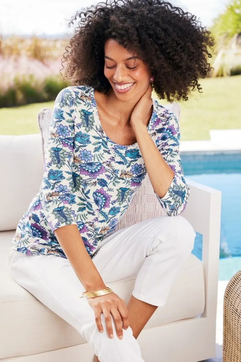 Soft Essential Supima 3/4 Sleeve Tee I<Soft Surroundings Outlet