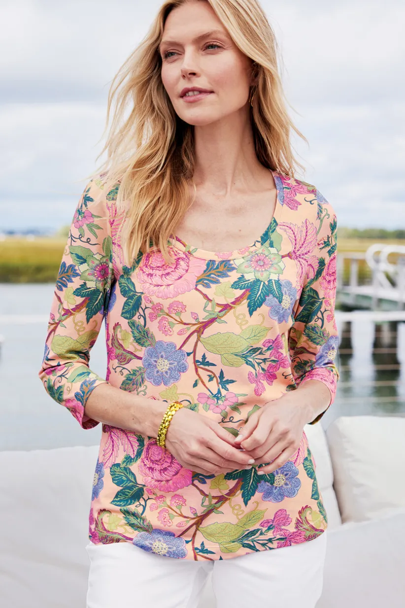 Soft Essential Supima 3/4 Sleeve Tee I<Soft Surroundings Outlet