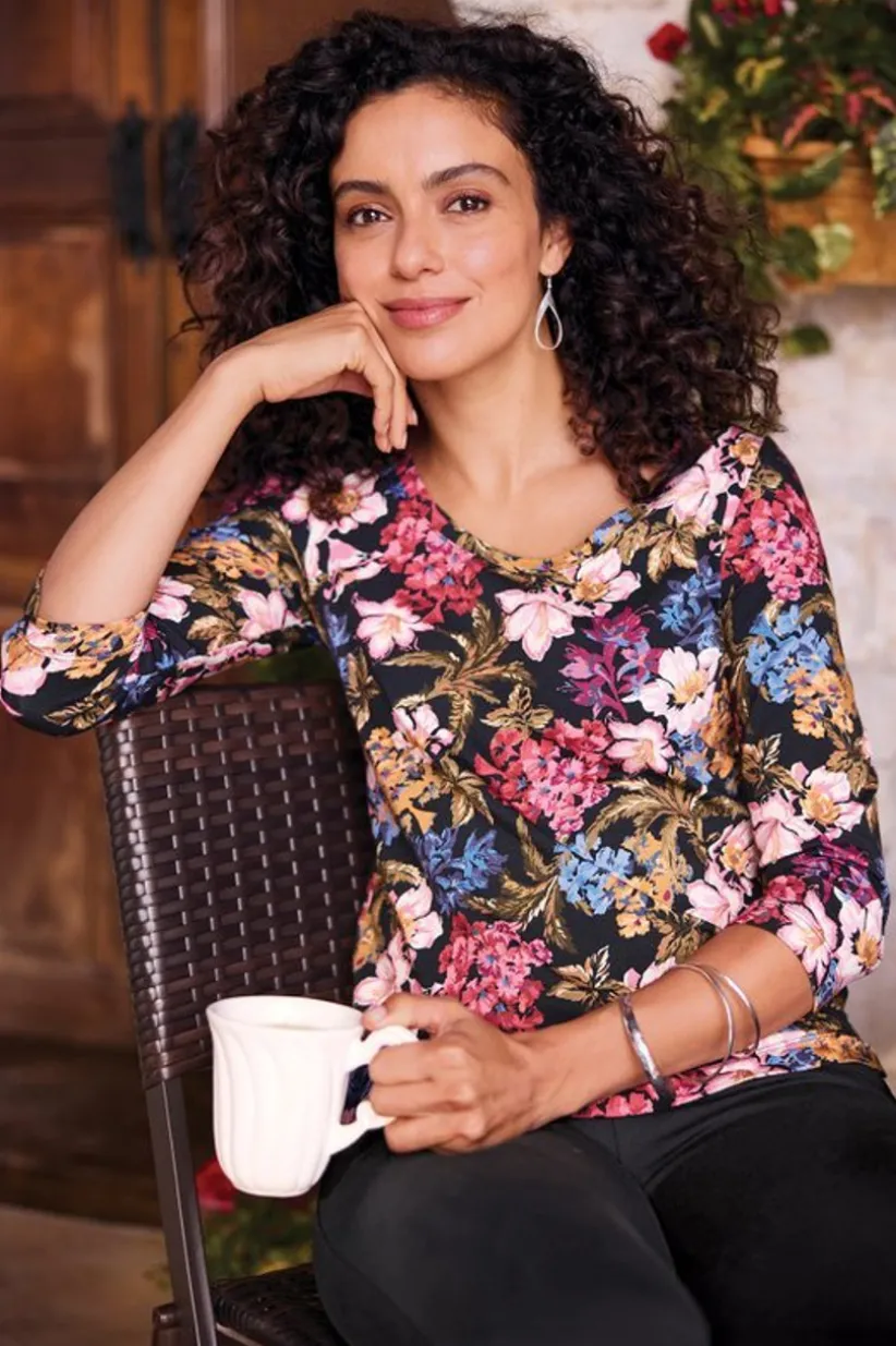 Soft Essential Supima 3/4 Sleeve Tee I<Soft Surroundings Outlet