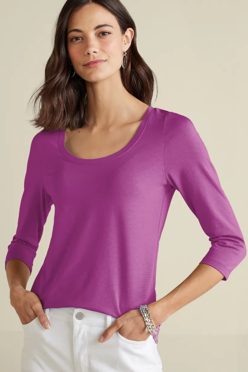 Soft Essential Supima 3/4 Sleeve Tee I<Soft Surroundings Outlet