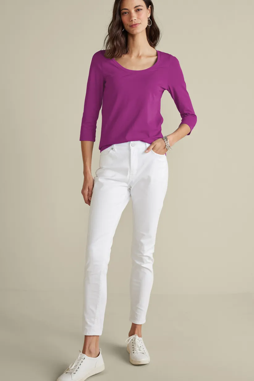 Soft Essential Supima 3/4 Sleeve Tee I<Soft Surroundings Outlet