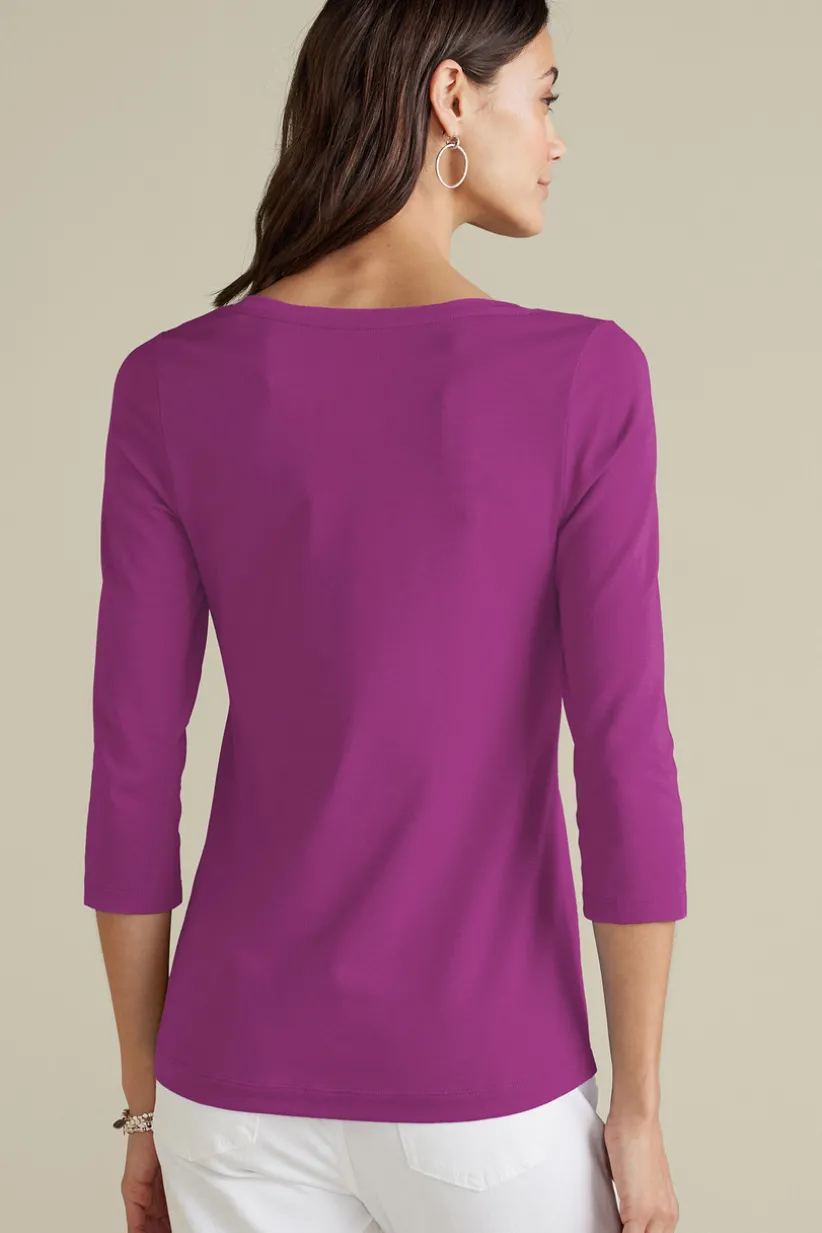 Soft Essential Supima 3/4 Sleeve Tee I<Soft Surroundings Outlet