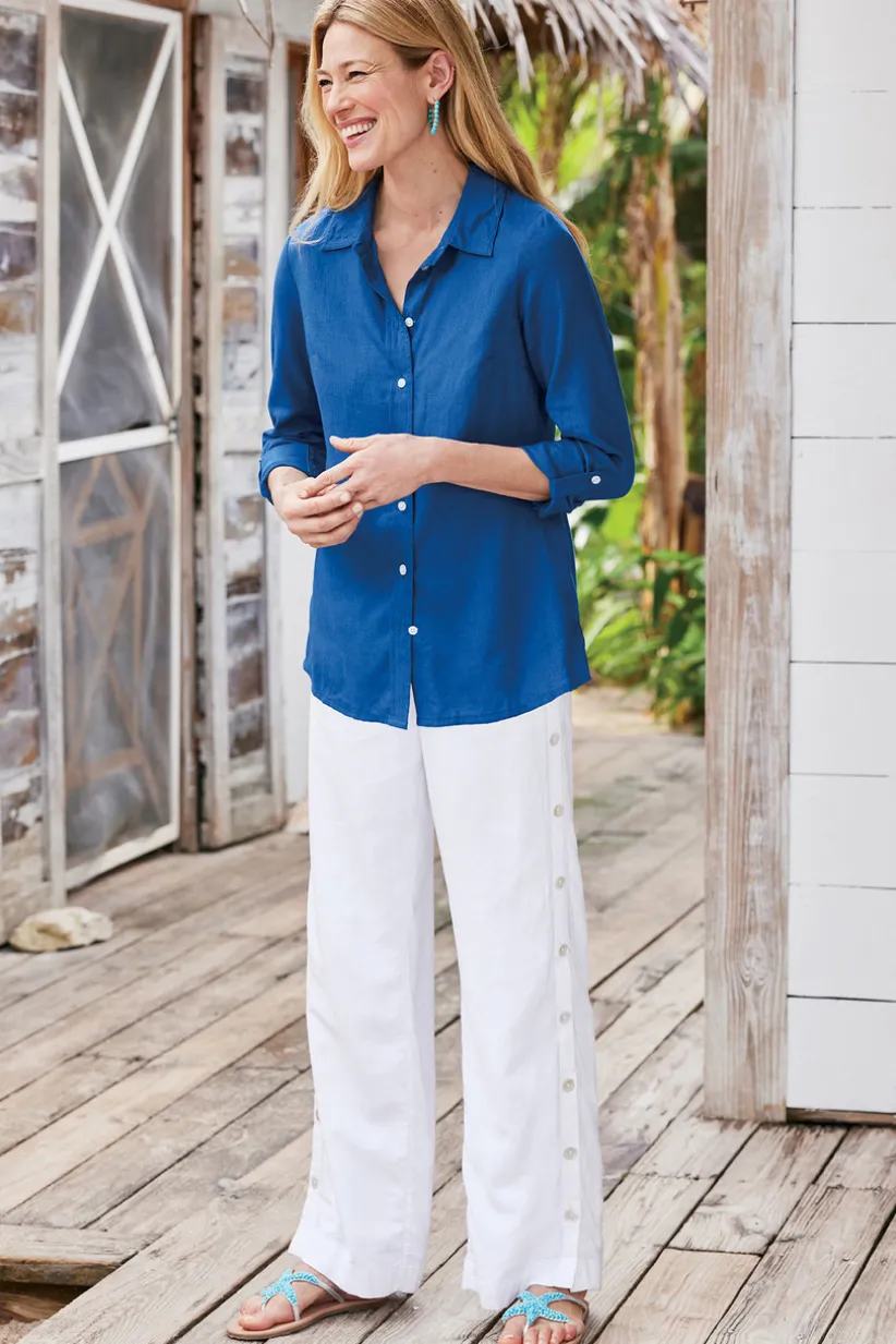 Sonoma Linen Blend Wide Leg Pants<Soft Surroundings Fashion