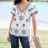 Teres Embroidered Tee<Soft Surroundings Fashion