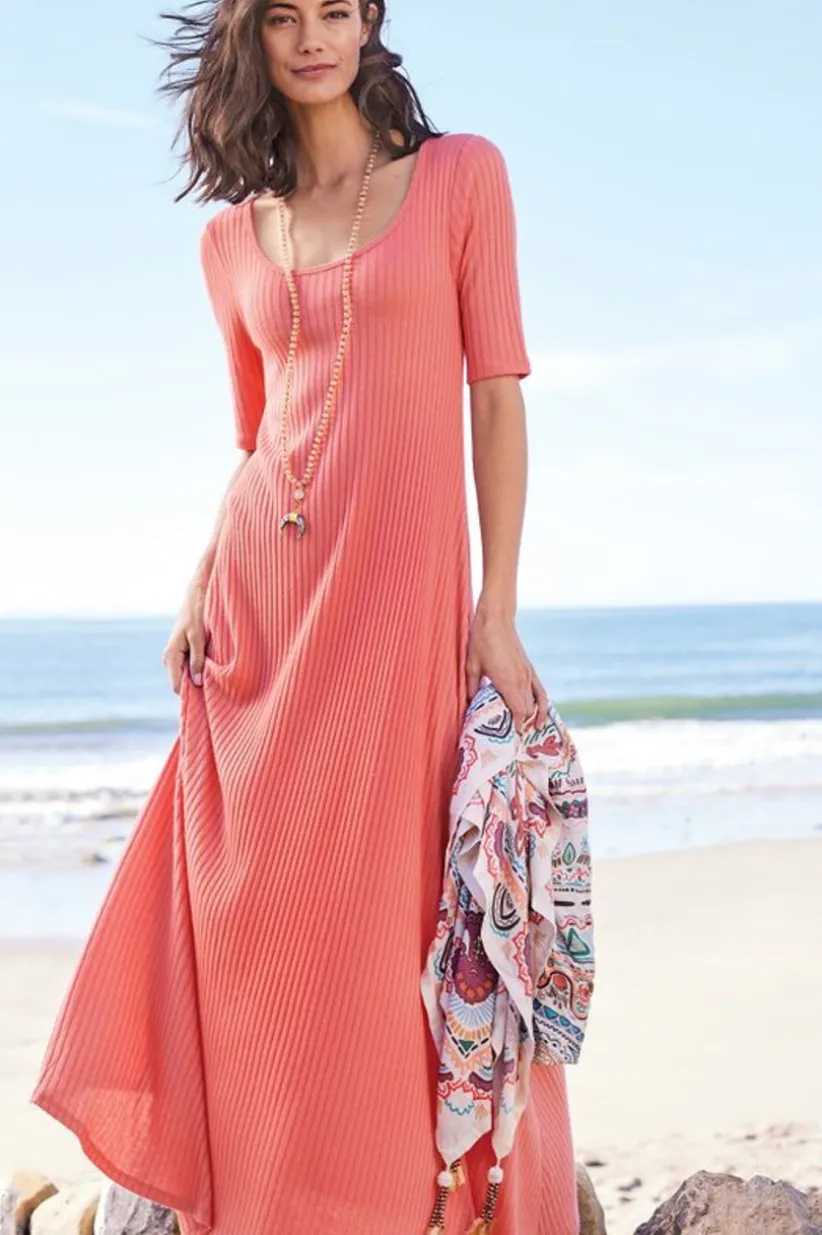 Textured Short Sleeve Santiago Dress<Soft Surroundings Hot