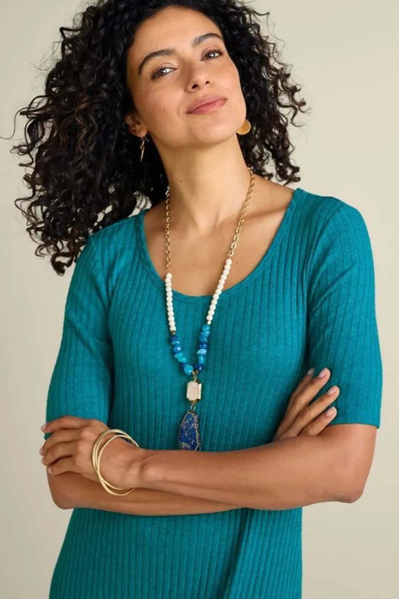 Textured Short Sleeve Santiago Dress<Soft Surroundings Hot