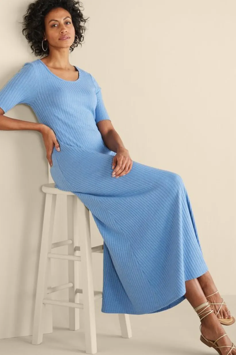 Textured Short Sleeve Santiago Dress<Soft Surroundings Hot