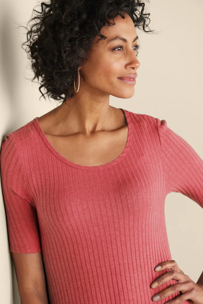 Textured Short Sleeve Santiago Dress<Soft Surroundings Hot