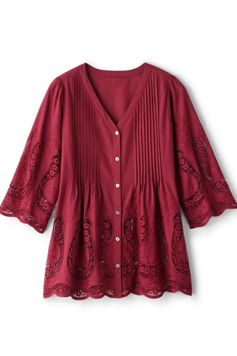 Trella Eyelet Top<Soft Surroundings Fashion