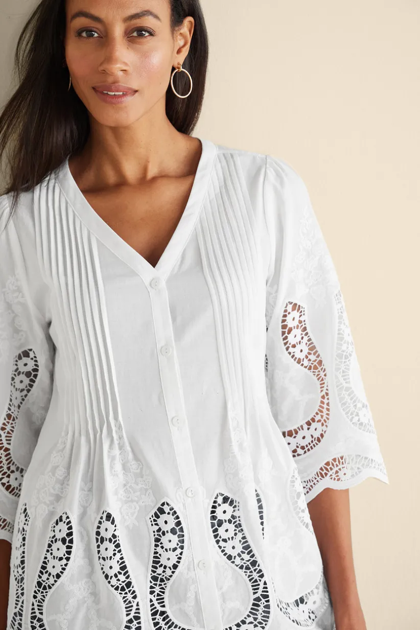 Trella Eyelet Top<Soft Surroundings Fashion