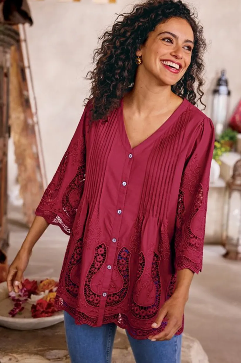 Trella Eyelet Top<Soft Surroundings Fashion