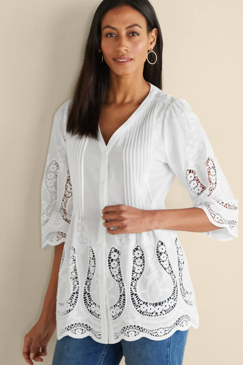 Trella Eyelet Top<Soft Surroundings Fashion