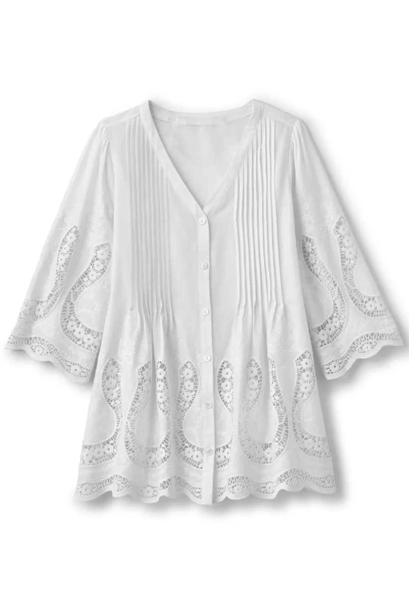 Trella Eyelet Top<Soft Surroundings Fashion