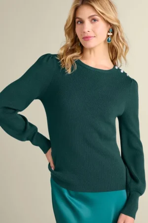 Tyla Button Shoulder Sweater<Soft Surroundings New