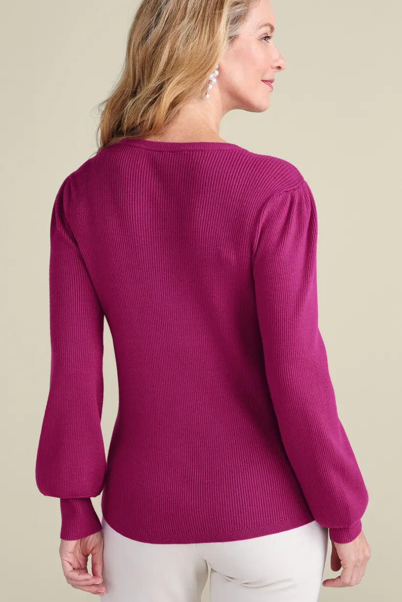 Tyla Button Shoulder Sweater<Soft Surroundings New