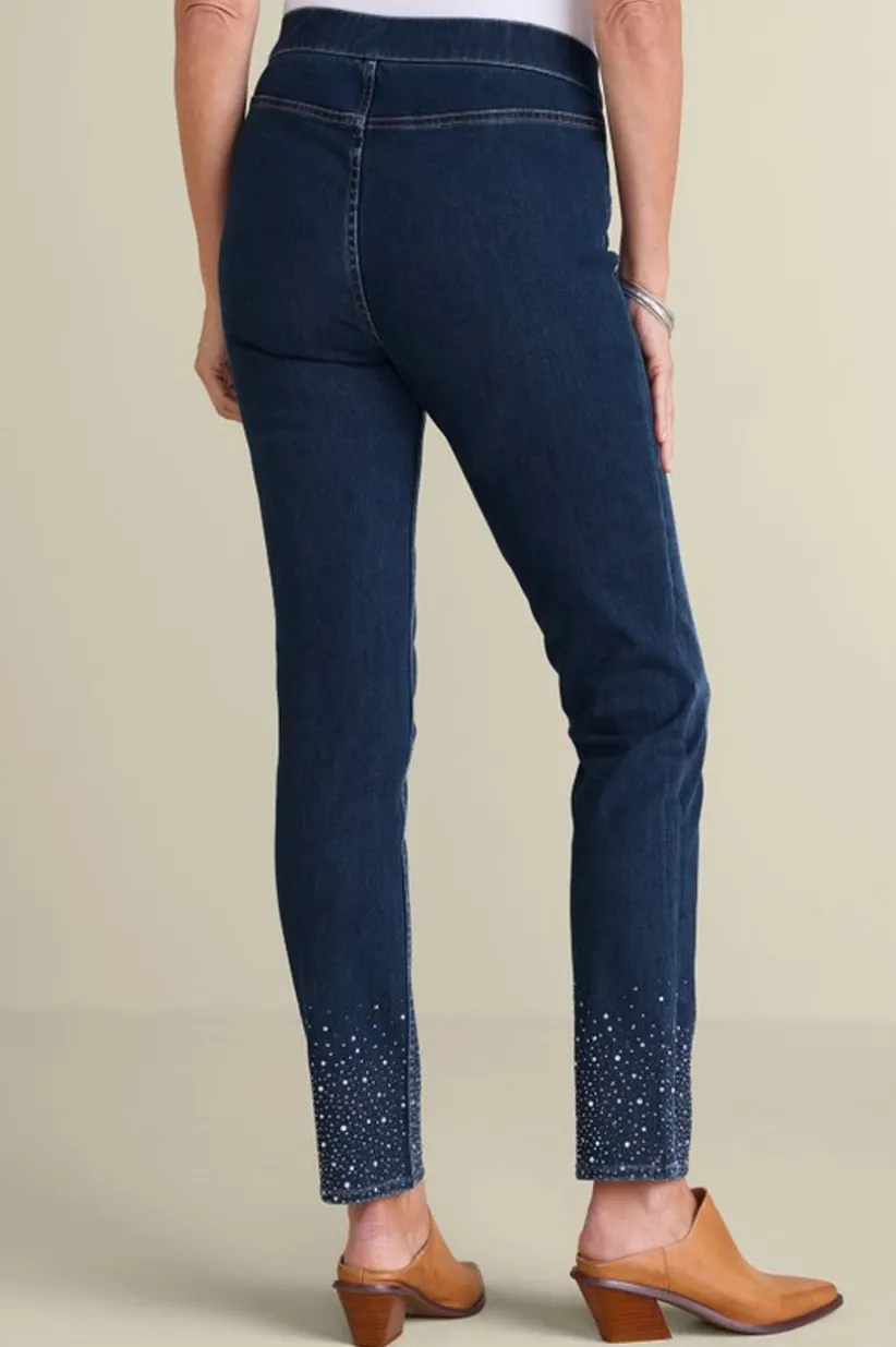 Ultimate Denim Crystal Pull-On Slim Leg Jeans<Soft Surroundings Discount