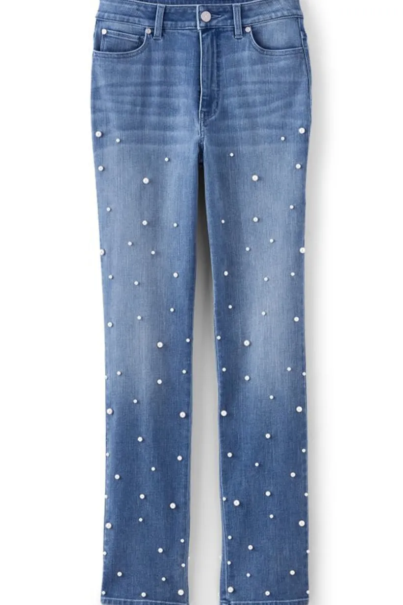 Ultimate Denim Pearl Straight Leg Jeans<Soft Surroundings Online