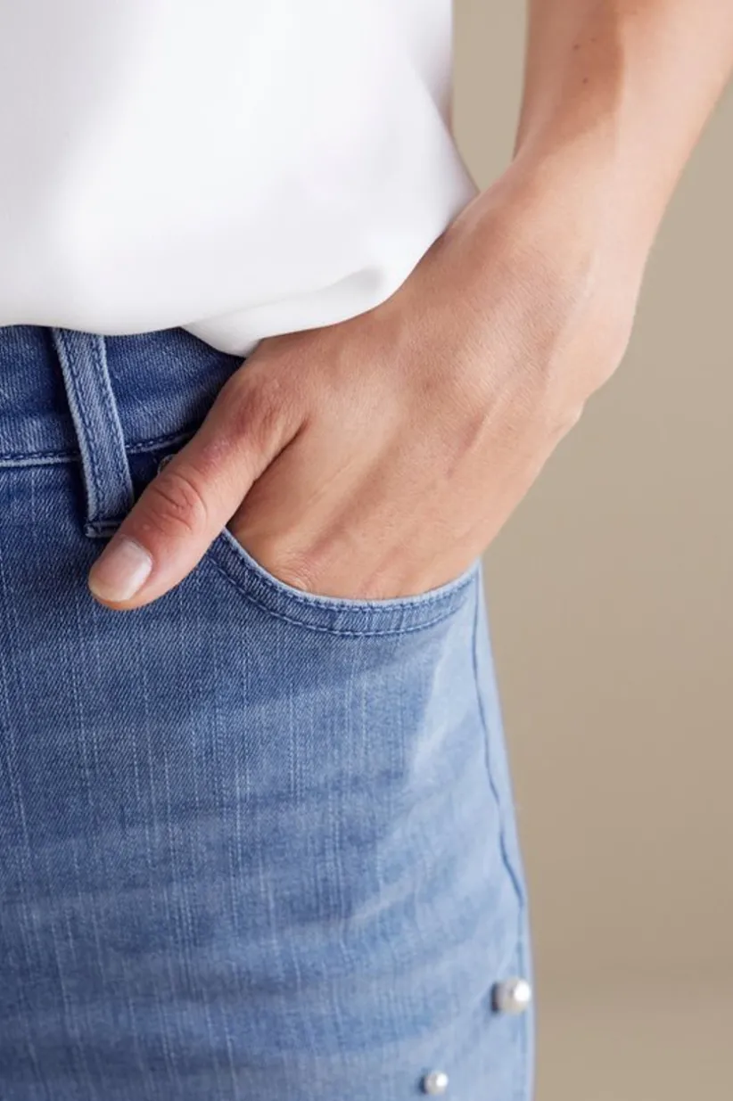 Ultimate Denim Pearl Straight Leg Jeans<Soft Surroundings Online