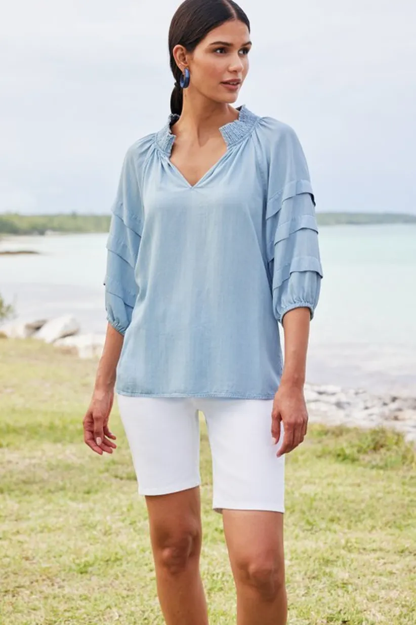 Ultimate Denim Slim Leg Shorts<Soft Surroundings Sale