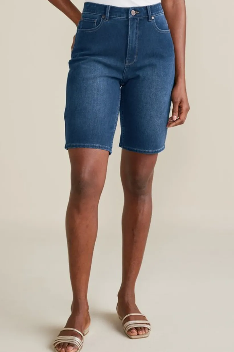 Ultimate Denim Slim Leg Shorts<Soft Surroundings Sale