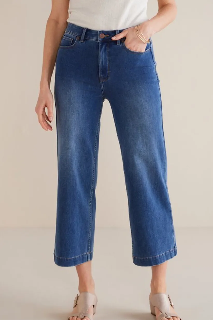 Ultimate Denim Wide Leg Crop Jeans<Soft Surroundings Discount