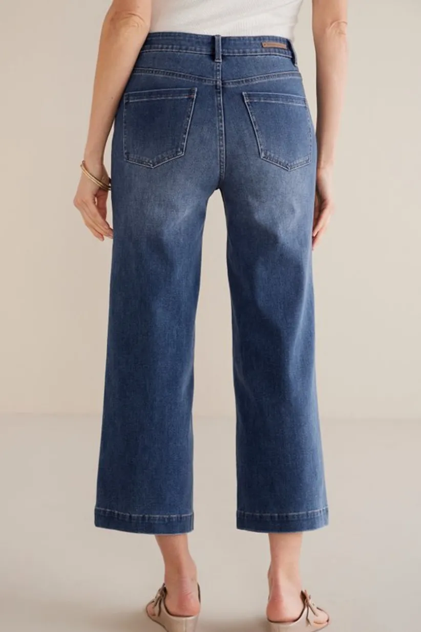 Ultimate Denim Wide Leg Crop Jeans<Soft Surroundings Discount