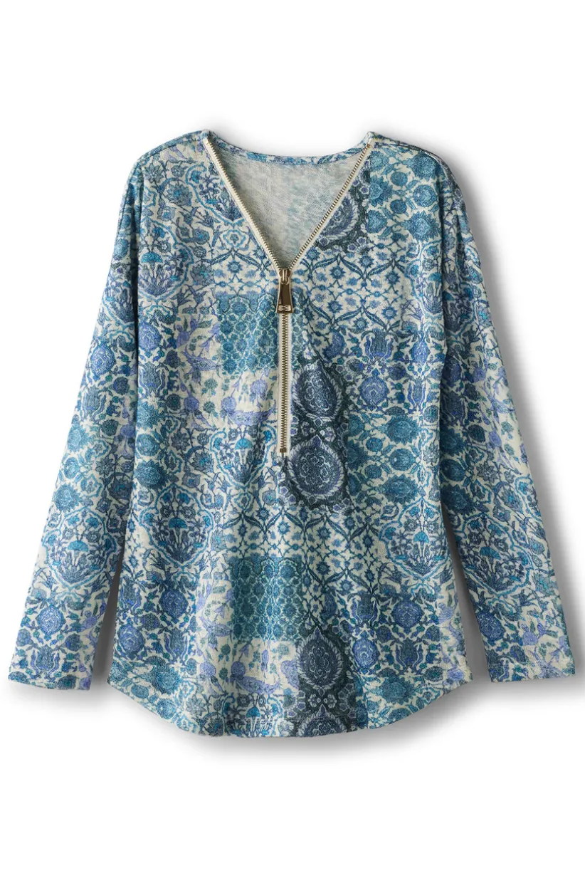 Valentina Zip Sweater<Soft Surroundings Discount