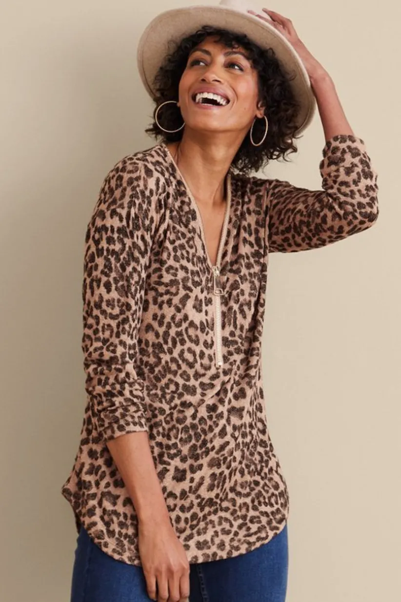 Valentina Zip Sweater<Soft Surroundings Discount