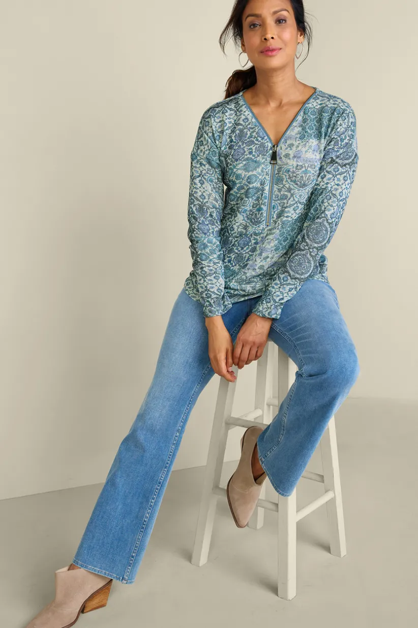 Valentina Zip Sweater<Soft Surroundings Discount