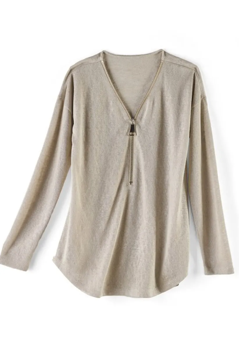 Valentina Zip Sweater<Soft Surroundings Discount