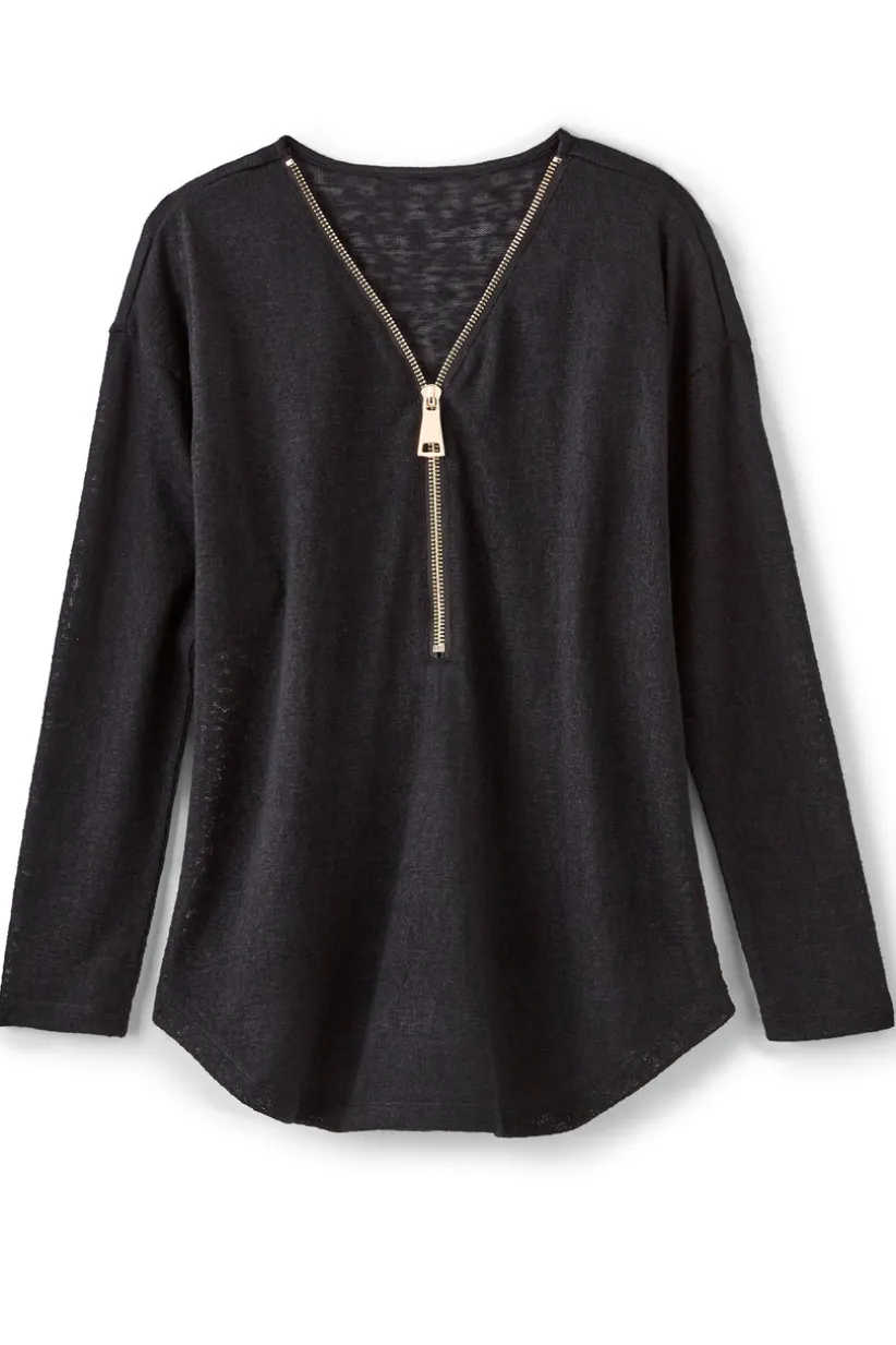 Valentina Zip Sweater<Soft Surroundings Discount