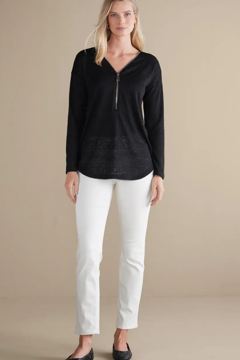 Valentina Zip Sweater<Soft Surroundings Discount