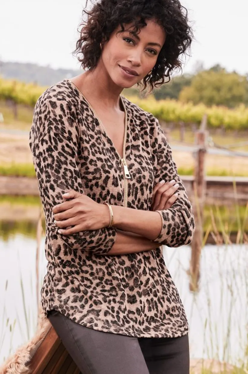 Valentina Zip Sweater<Soft Surroundings Discount