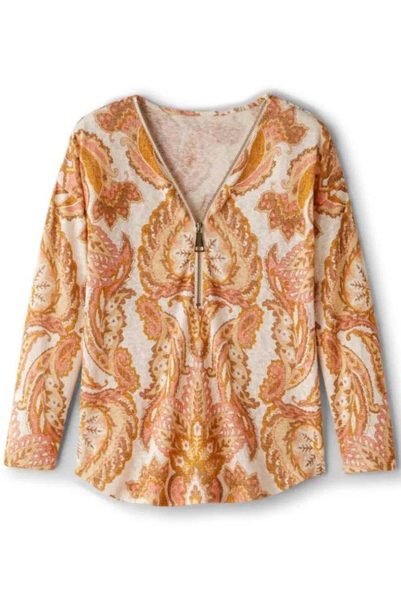 Valentina Zip Sweater<Soft Surroundings Discount