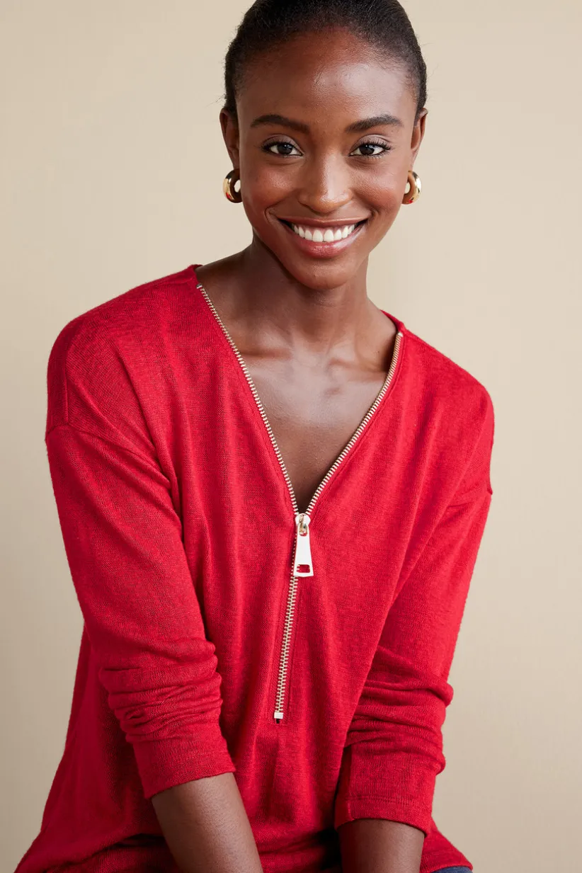 Valentina Zip Sweater<Soft Surroundings Discount