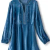 Verna Embellished Velvet Tunic<Soft Surroundings Clearance