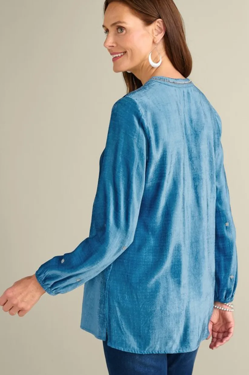Verna Embellished Velvet Tunic<Soft Surroundings Clearance
